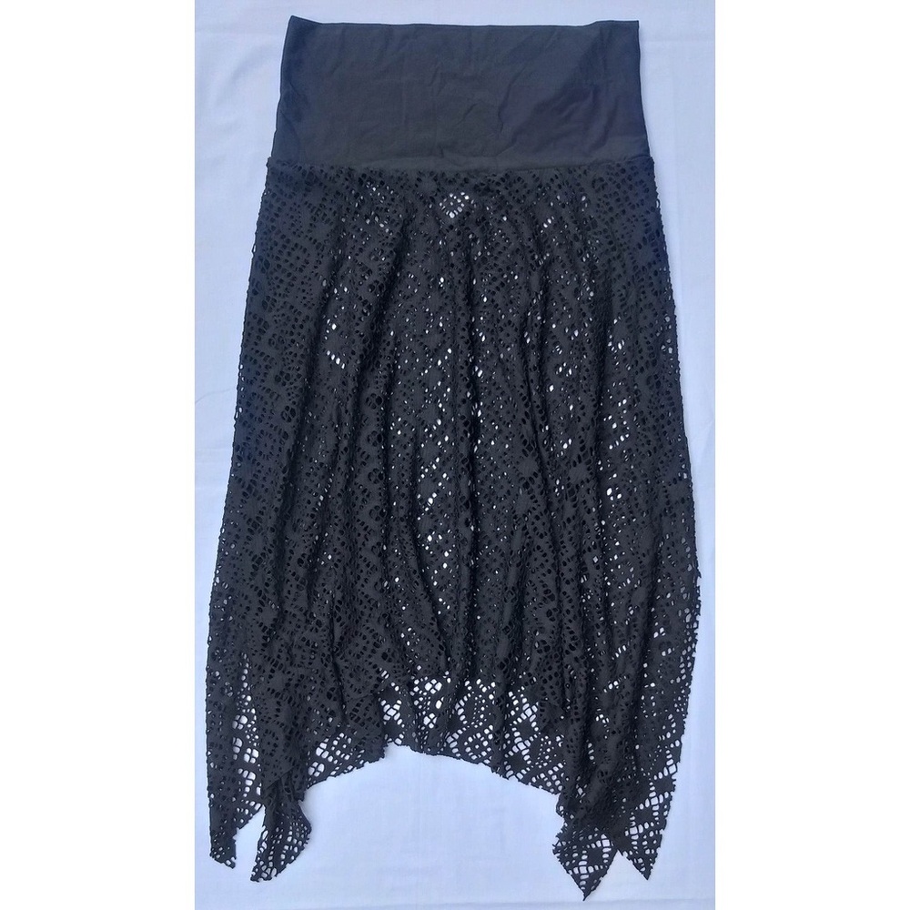 Bisou Bisou Black Swim Cover Up Lace Skirt Size M Medium